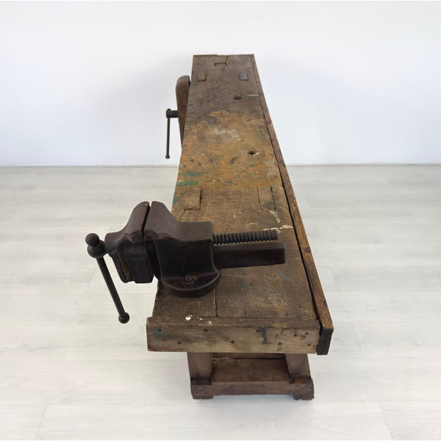 Vintage Carpenters Work Table For Sale In New York - Image 6 of 15