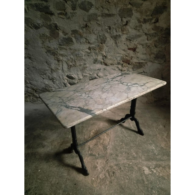 Antique French Marble Bistro Table with Cast Iron Base, 1920s For Sale - Image 16 of 18