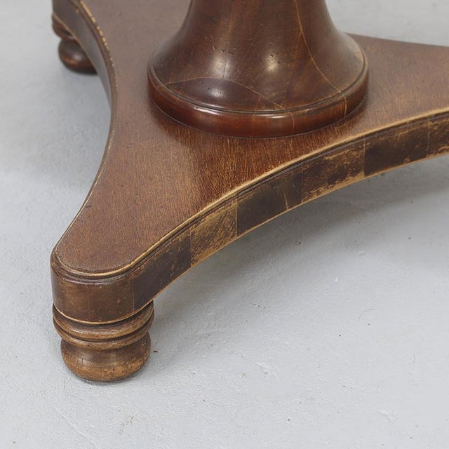 Brown Antique Side Table in Mahogany with Brass Top For Sale - Image 8 of 9