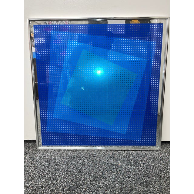 This captivating Julian Stanczak Style lithograph explores perception and visual rhythm through a precise arrangement of...