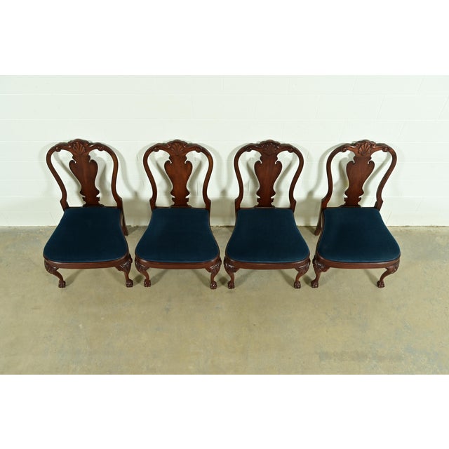 Mid 20th Century Smith & Watson Georgian Carved Mahogany Dining Chairs, Set of Four For Sale - Image 5 of 14
