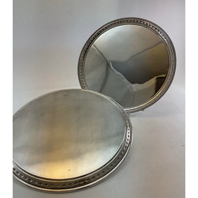 Metal Silver Wonderful Beaded Salver For Sale - Image 7 of 17