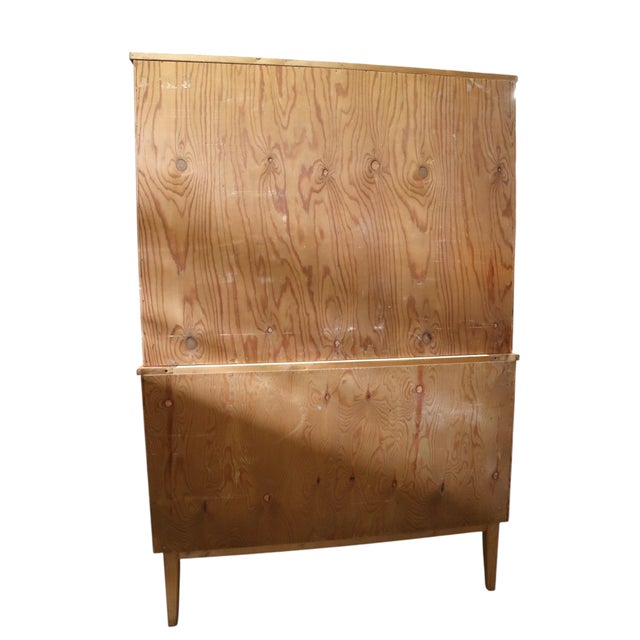Wood Scandinavian Mid-Century Modern Double Bodied Cabinet For Sale - Image 7 of 12
