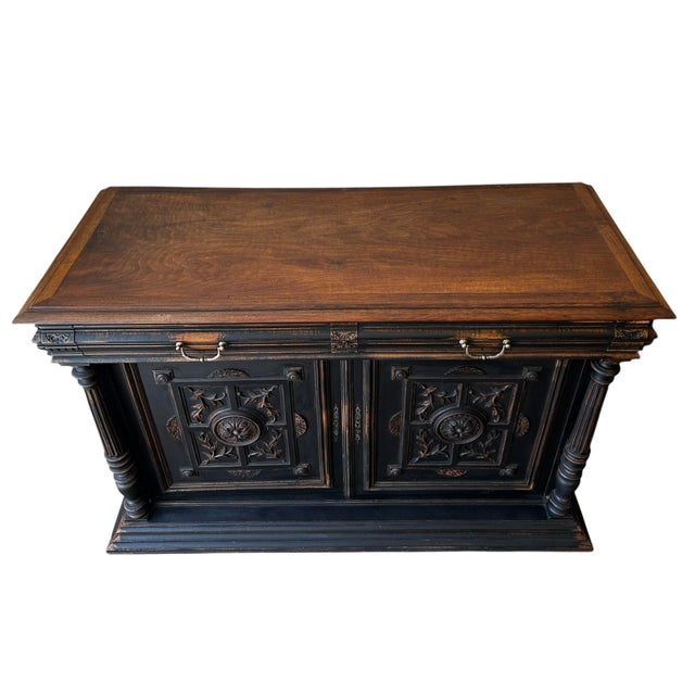 French Renaissance Revival Ebonised Walnut Sideboard, 1880 For Sale - Image 4 of 13