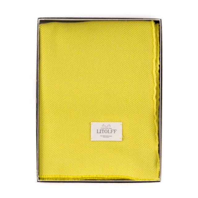 Handwoven Blanket in Off White by Litolff, Germany For Sale - Image 11 of 16