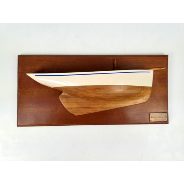 Vintage Handcrafted Half-Model Côtre De Carantec Boat by Daniel Guyomarch, 1990s For Sale - Image 11 of 11