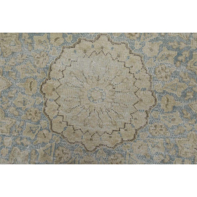 Pink Kerman Rug 8’7” X 12’11” Pink Wool Vintage Distressed Hand-Knotted Carpet For Sale - Image 8 of 15