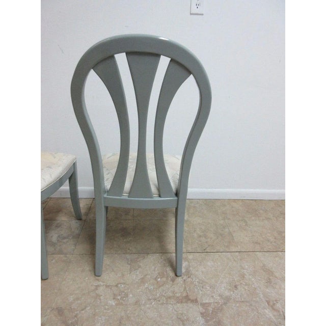 1970s Vintage Lacquer Gunmetal Gray Century Furniture Dining Room Chairs - Set of 6 For Sale - Image 5 of 11