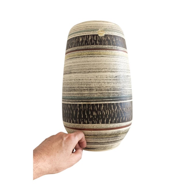 Large Mid-Century Sgraffito Ceramic Vase by Spara, West Germany, 1950s For Sale - Image 6 of 8