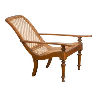 Antique Wooden Chair with Extended Back For Sale