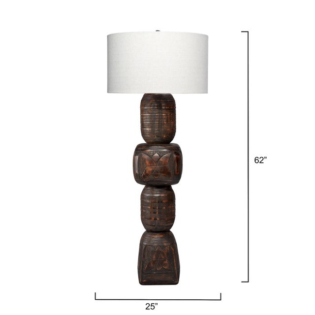 Contemporary Jamie Young Totem Floor Lamp in Dark Black For Sale - Image 3 of 5
