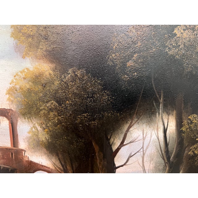 Antique Italian Landscape Oil Painting Signed Rastelli European School For Sale - Image 12 of 14