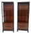 Pair 7.5' Tall Custom Mahogany Etageres Adjustable Shelves Dresser Drawers MINT! For Sale