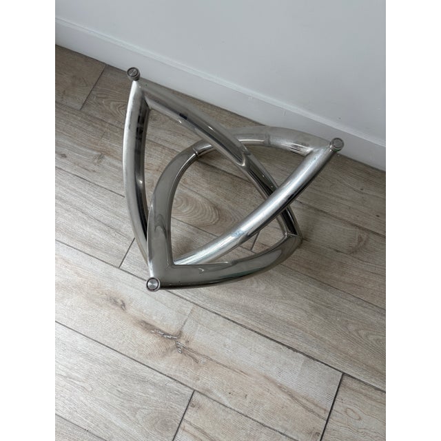 Metal 1980s Chrome and Glass Drinks Table For Sale - Image 7 of 10