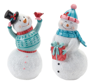 Whimsical Snowman Figurine (Set of 2)
