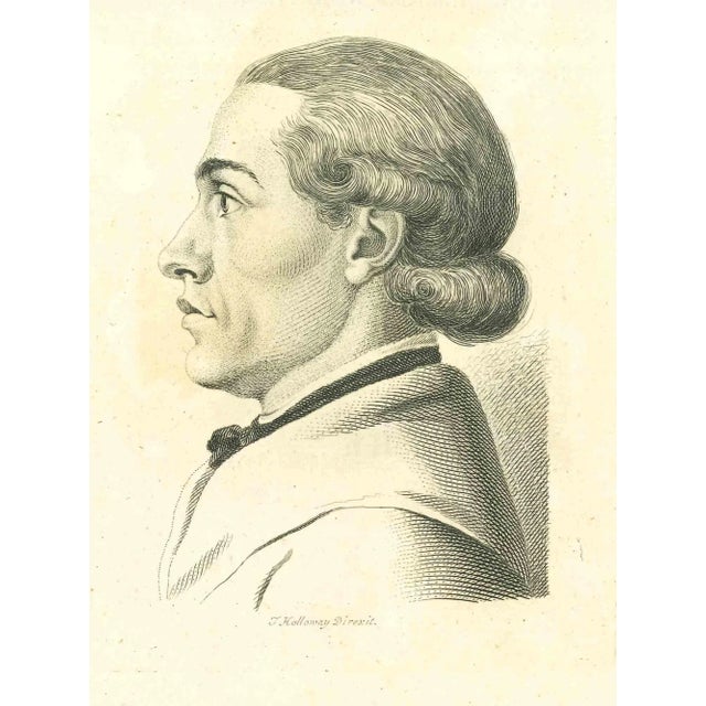Portrait is an original artwork realized by Thomas Holloway (1748-1827). Original Etching from J.C. Lavater's "Essays on...