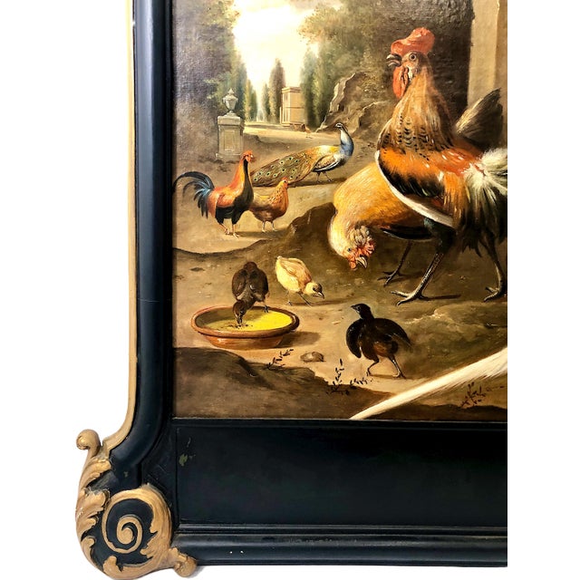 19th-Century Large-Scale Painting of Bird Pairs in a Classical Landscape, After Melchior D’Hondecoeter For Sale In San Francisco - Image 6 of 8