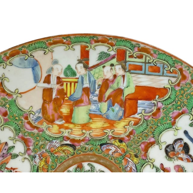 Ceramic 19th Century Chinese Export Porcelain Rose Medallion Plate 8" For Sale - Image 7 of 8