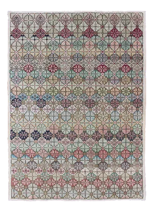 Mid-Century Modern, Vintage Rug in Multi Colors in Modern Design
