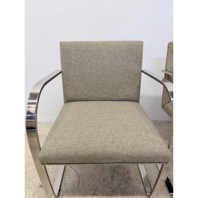 Mie Van Der Rohe Flat Bar Brno Chairs for Knoll - Set of Two For Sale - Image 10 of 17