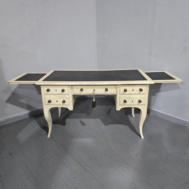 French Painted Kneehole Desk, 1880 For Sale - Image 6 of 18