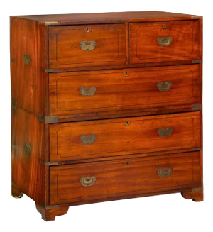 China Trade Camphor Brass-Mounted British Campaign Chest Ca. 1840