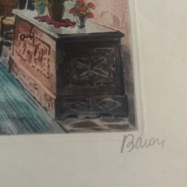 French Country Vintage “Untitled-Interior” Print by Marcel Julien Baron For Sale - Image 3 of 7
