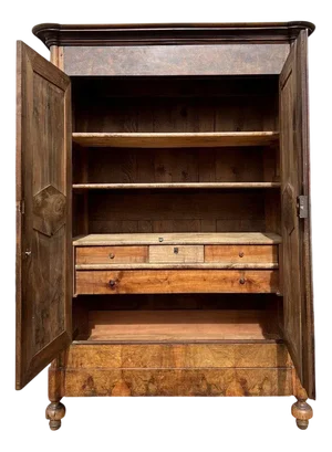 Louis Philippe Burgundian Wardrobe in Walnut