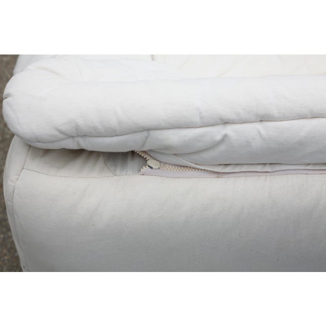 Vintage Sofa in Foam and White Fabric, 1970s For Sale - Image 13 of 14