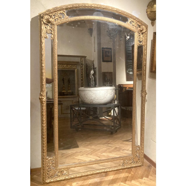 Antique French Louis XV Style Full Length Giltwood Pier Mirrors, 19th Century, Set of 2 For Sale - Image 9 of 18