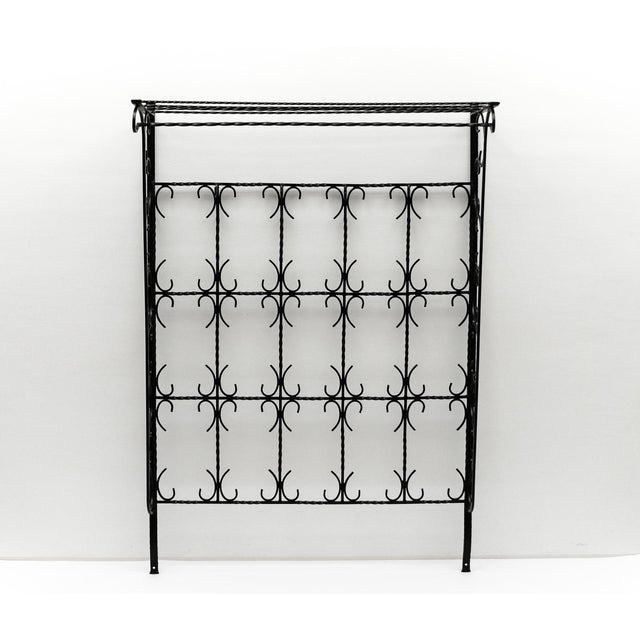 Mid-Century Modern Large Geometric Hand-Forged Wrought Iron Wall Wardrobe, France, 1960s For Sale - Image 3 of 14