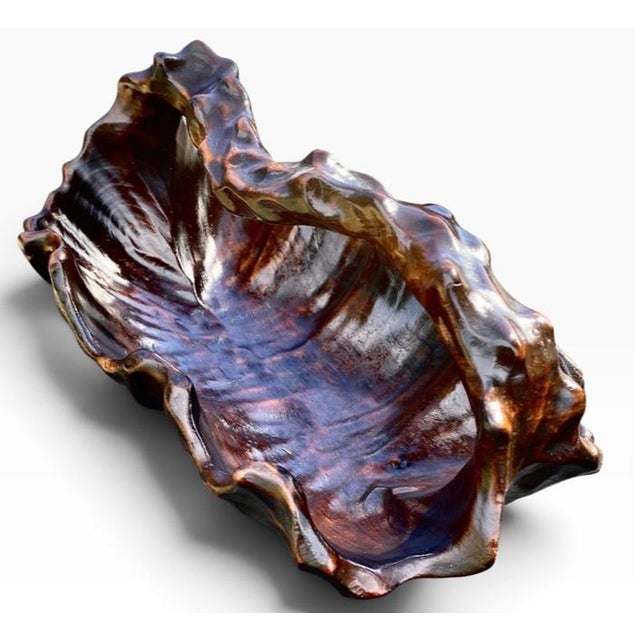 Brown Vintage French Riviera Style Hand Carved Olive Wood Bowl For Sale - Image 8 of 10