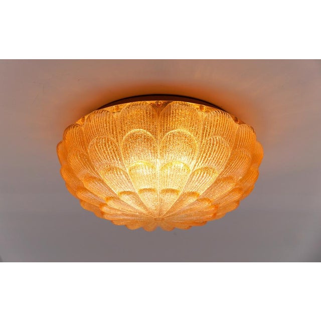 Round Amber Glass Wall Lamp from Limburg, 1960s For Sale - Image 8 of 11