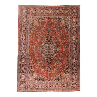 Vintage Persian Kashan Rug 8'10'' X 12'2'' For Sale