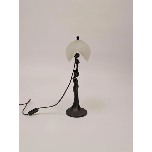 1930s Danish Art Deco Lamp of Lady For Sale - Image 4 of 11