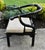 Black Vintage Century Chair Black Lacquer Horseshoe Ming Chair Brass Accents For Sale - Image 8 of 17