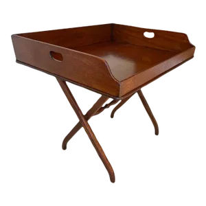 Antique Folding Mahogany Butler’s Tray Table