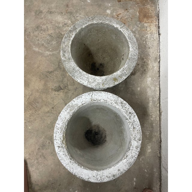 Antique White Antique North Carolina Estate Concrete Grape Motif Garden Planters - A Pair For Sale - Image 8 of 10