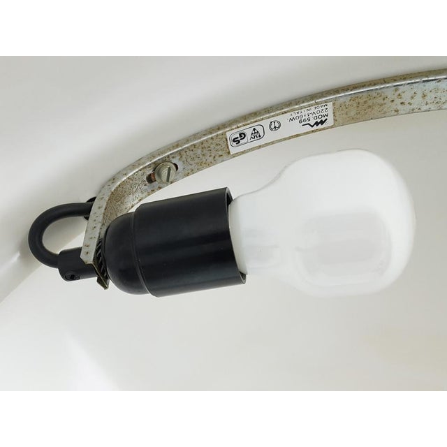 Black Metal and White Acrylic Glass Serpente Table Lamp by Elio Martinelli for Martinelli Luce, 1960s For Sale - Image 9 of 15