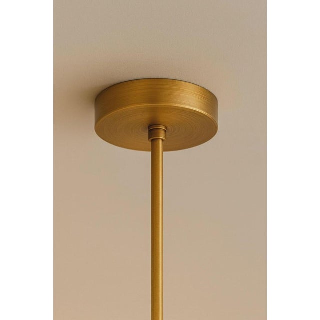 Mid-Century Modern Mid Century Linear Brass Pendant Light | Modern 2 Light Kitchen Island Chandelier | Luxury Brass Dining Table Light | For Sale - Image 3 of 6