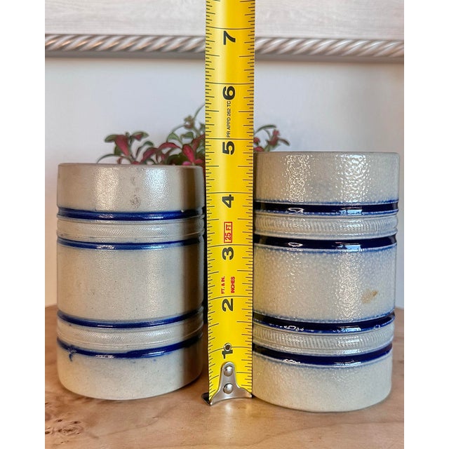 Antique Whites of Utica Stoneware Salt Glazed Barrel Mug For Sale - Image 9 of 9