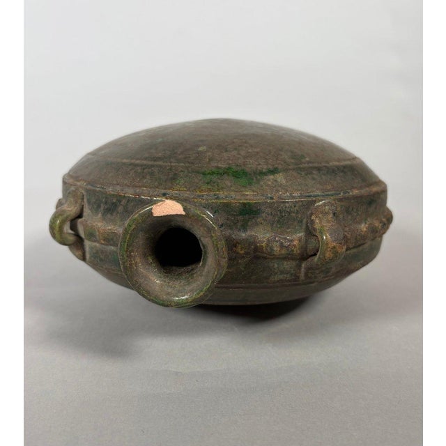 Dark Green Green glazed earthenware gourd used by nomadic horsemen, China, Tang Dynasty (618-907) For Sale - Image 8 of 8