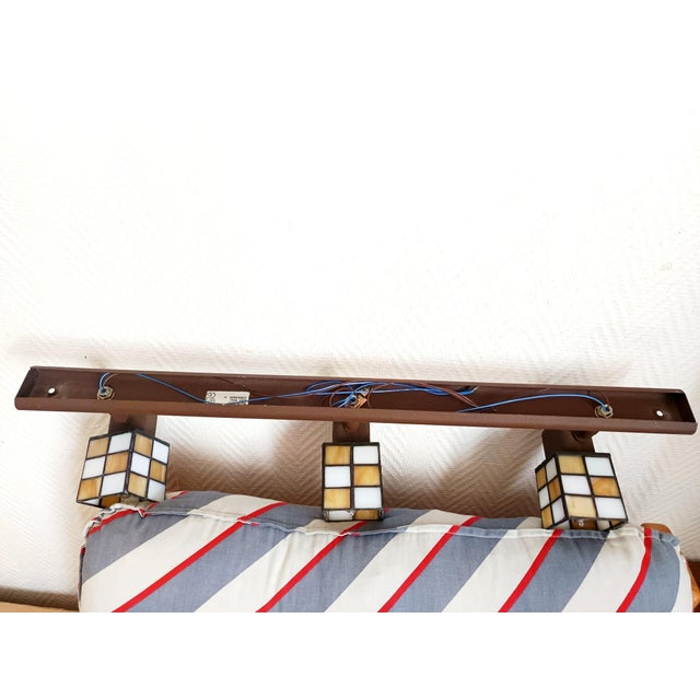 Art Deco Tiffany-Style Trio Ceiling Light, 1980s For Sale - Image 9 of 11
