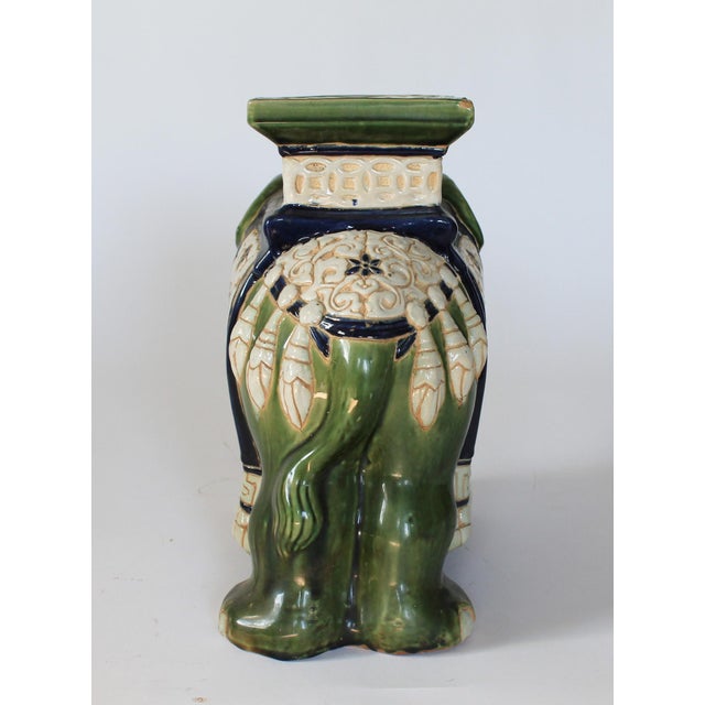 Green Vintage Elephant Garden Stool For Sale - Image 8 of 17