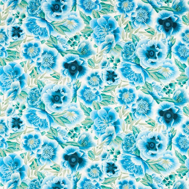 Harlequin Marsha Fabric in Delft/Lagoon/Porcelain - a Sample For Sale