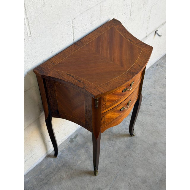 Mid-Century Modern Rosewood and Teak 2-Drawer Entry Table With Cabriole Legs Denmark Mid-Century Modern 1960s For Sale - Image 3 of 9
