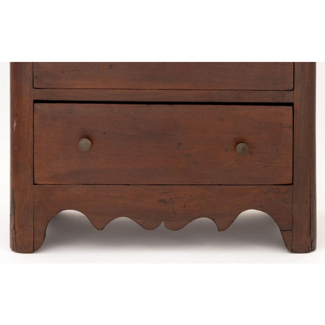 Georgian Dark Stained Oak Diminutive Chest of Three Drawers For Sale - Image 4 of 8
