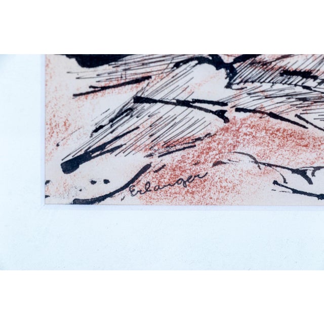 Elizabeth Erlanger Abstract Mixed Media On Paper (c. Mid-Century) This is an original abstract mixed media artwork by the...