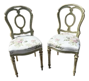Antique French Louis XVI Painted Side Chairs - A Pair