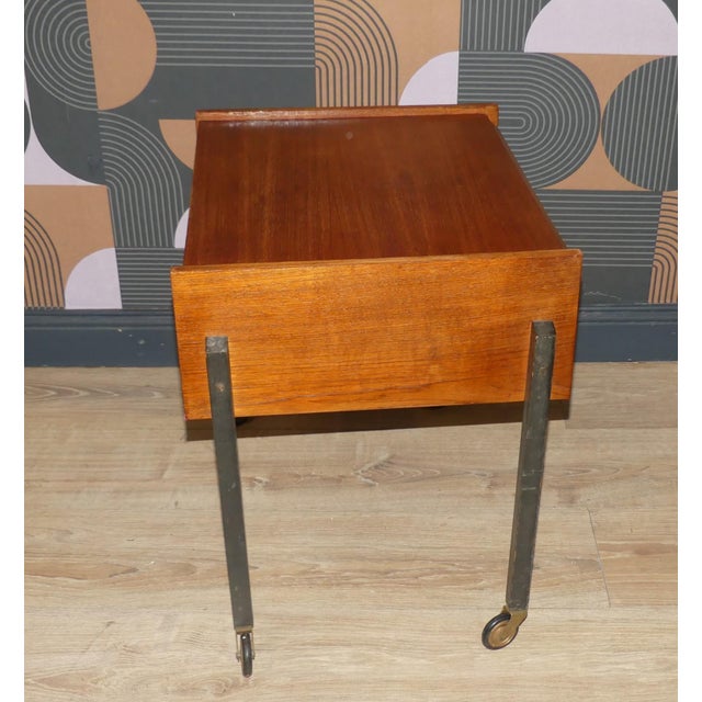 Vintage Sewing Table in Teak, 1960s For Sale - Image 10 of 12
